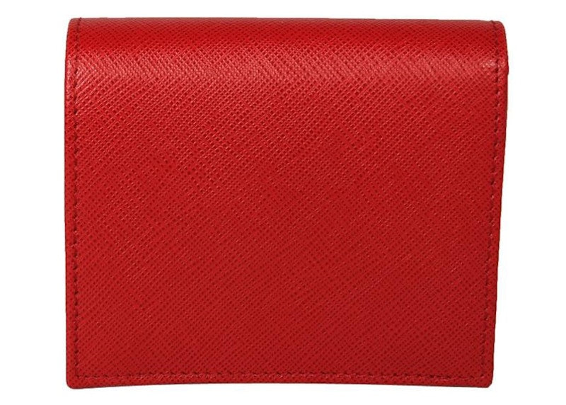 Prada Bifold Wallet (4 Card Slot) Saffiano Leather Red