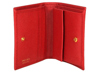 Prada Bifold Wallet (4 Card Slot) Saffiano Leather Red