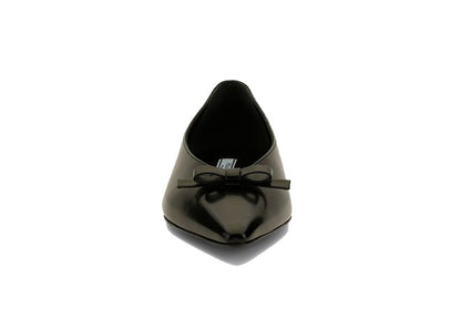 Prada Black Bow Flats Black Patent Leather