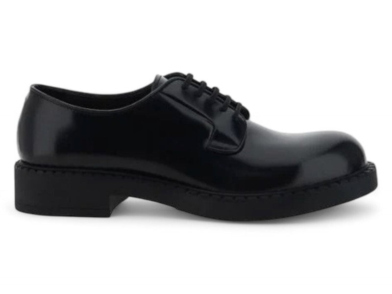 Prada Black Patent Leather Lace-up Shoes Black