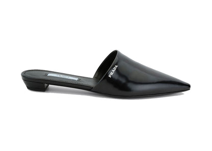 Prada Black Pointed Mules Black Leather