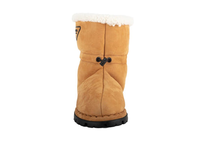 Prada Blow Shearling Boot Brown Leather