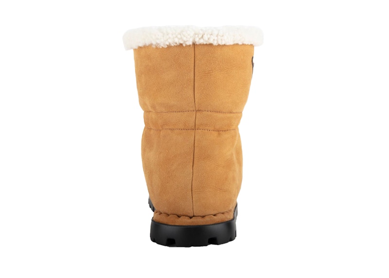 Prada Blow Shearling Boot Brown Leather