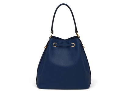 Prada Bucket Bag Saffiano Leather Gold-tone Blue