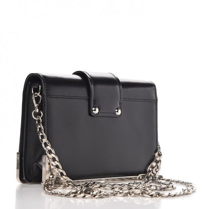 Prada Cahier Convertible Chain Wristlet Black