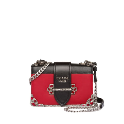 Prada Cahier Crystal Chain Red