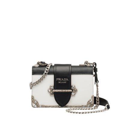 Prada Cahier Crystal Chain White