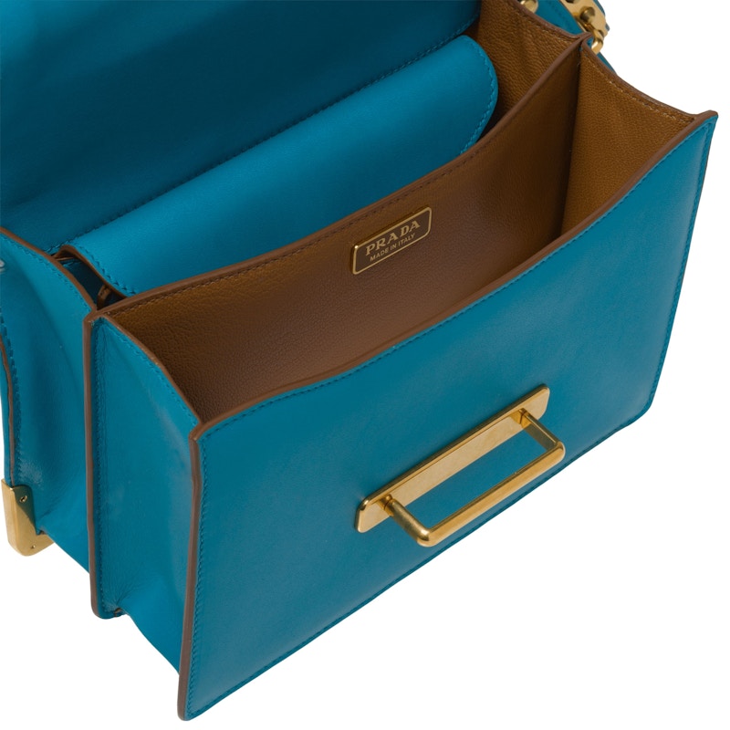 Prada Cahier Floral Straw Blue