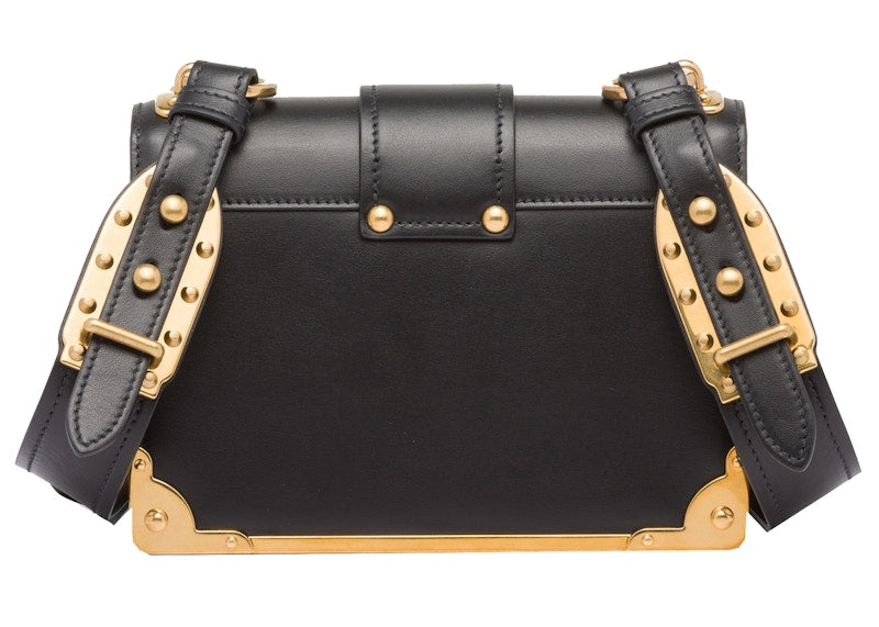Prada Cahier Leather Bag Black
