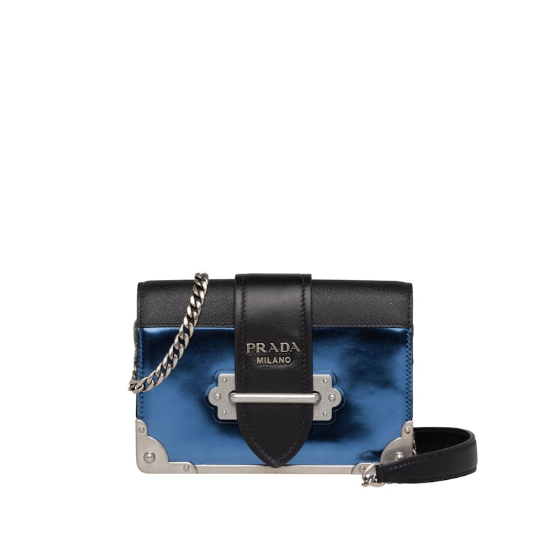 Prada Cahier Metallic Chain Blue