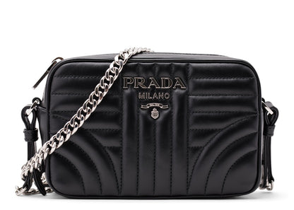 Prada Camera Shoulder Quilted Leather Black