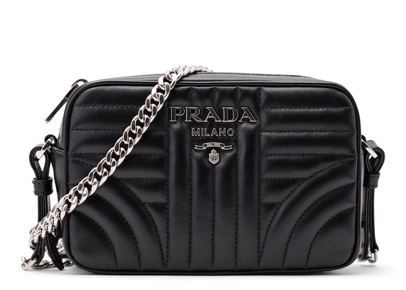 Prada Camera Shoulder Quilted Leather Black