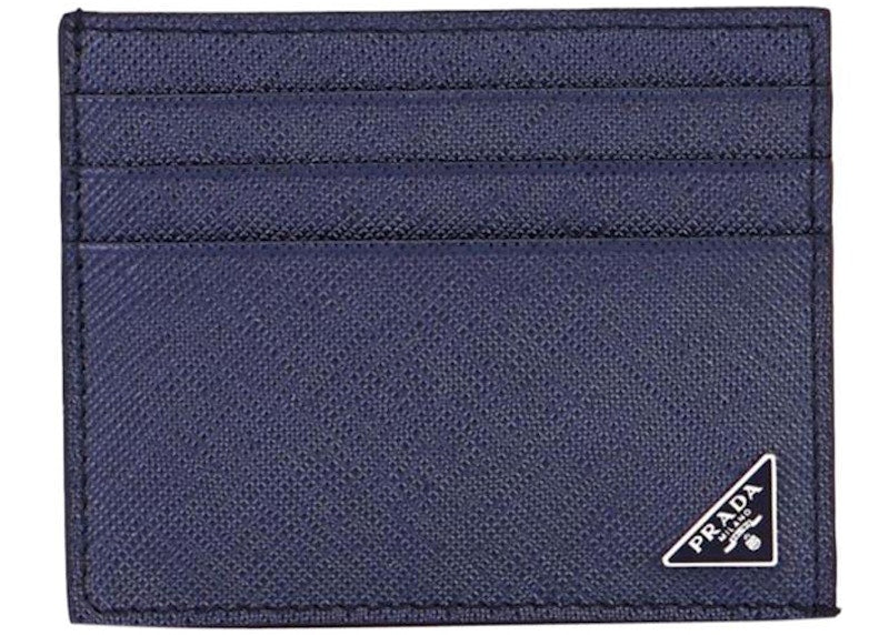 Prada Card Case (6 Card Slot) Saffiano Leather Baltico Blue