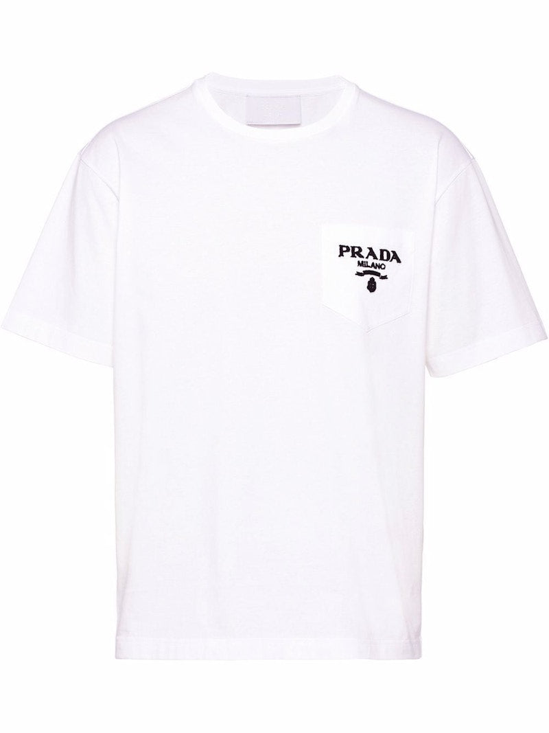Prada Chenille Logo Patch T-shirt White