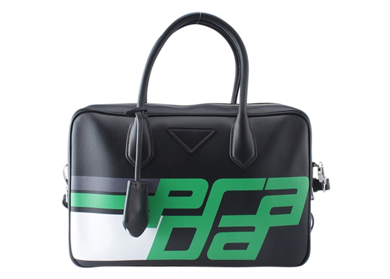 Prada City Logo Top Handle Black/Green
