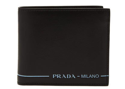 Prada City Sport Bifold Wallet Black/Light Blue
