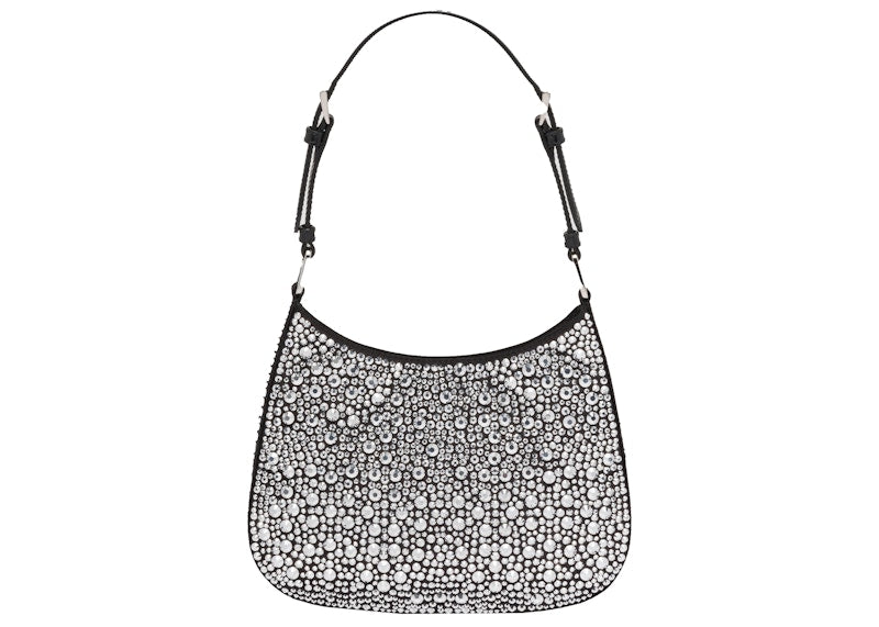 Prada Cleo Satin Bag With Appliques Metal