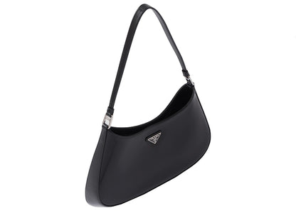 Prada Cleo Shoulder Bag Brushed Leather Black
