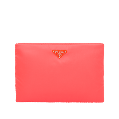 Prada Clutch Padded Nylon Large Orange