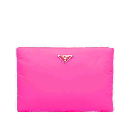 Prada Clutch Padded Nylon Large Pink