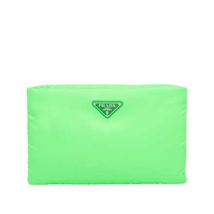 Prada Clutch Padded Nylon Medium Green