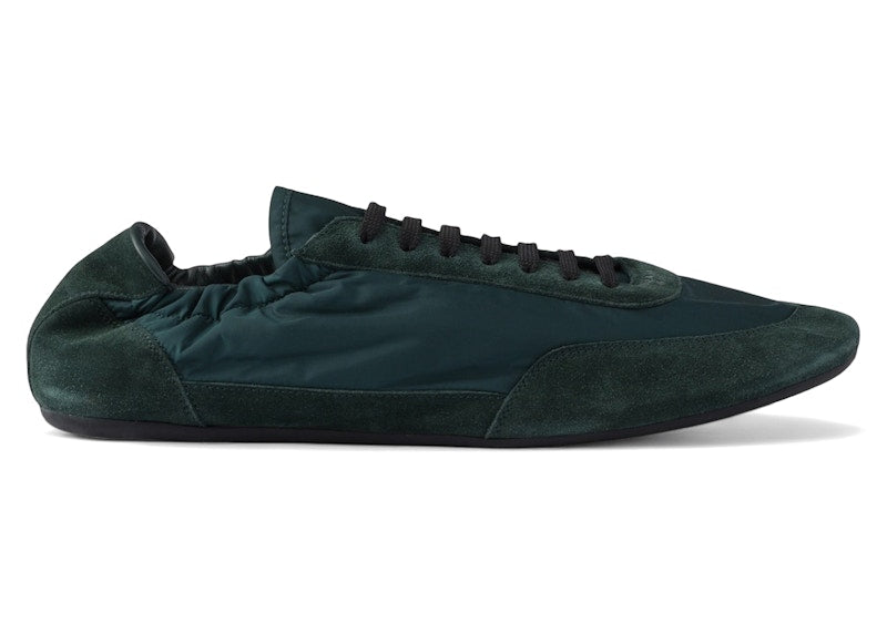 Prada Collapse Sneakers Re-Nylon Suede Elasticized Fir Green
