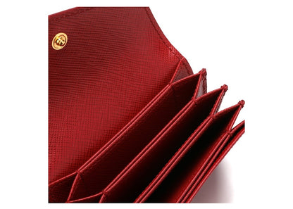 Prada Compact Logo Patch Card Holder Red