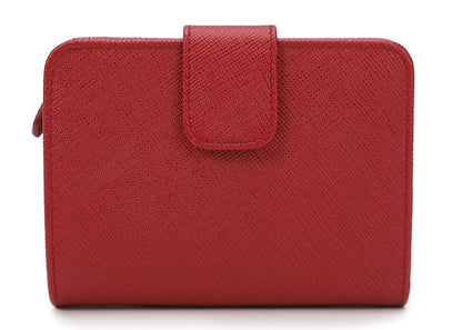 Prada Compact Logo Wallet Red