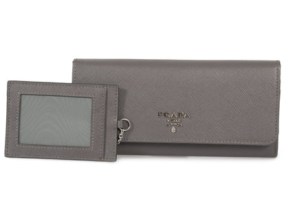 Prada Continental Wallet Saffiano Leather Marmo