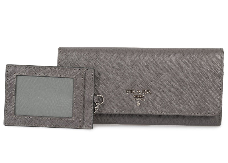 Prada Continental Wallet Saffiano Leather Marmo