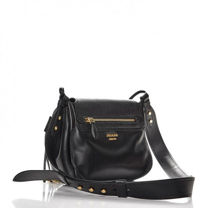 Prada Corsaire Shoulder Bag Saffiano Cuir Nero