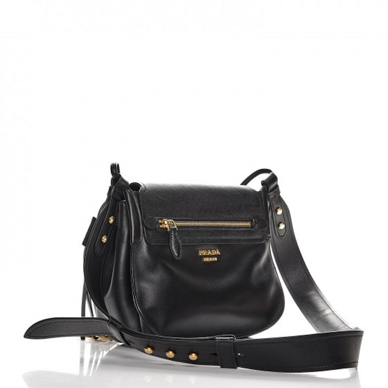 Prada Corsaire Shoulder Bag Saffiano Cuir Nero