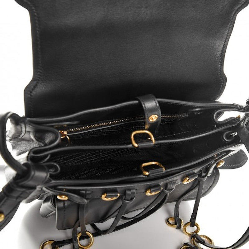 Prada Corsaire Shoulder Bag Saffiano Cuir Nero