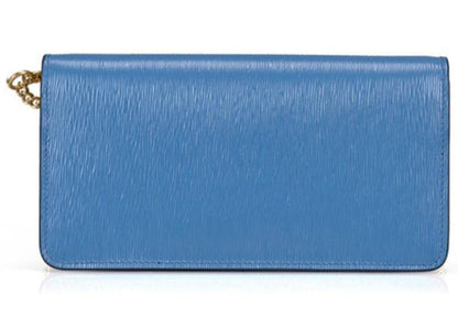 Prada Cowhide Chain Crossbody Bag Blue