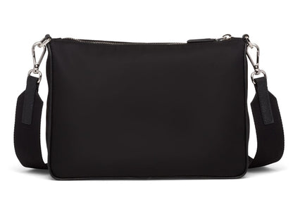 Prada Crossbody Bag Nylon Silver-tone Black/Yellow