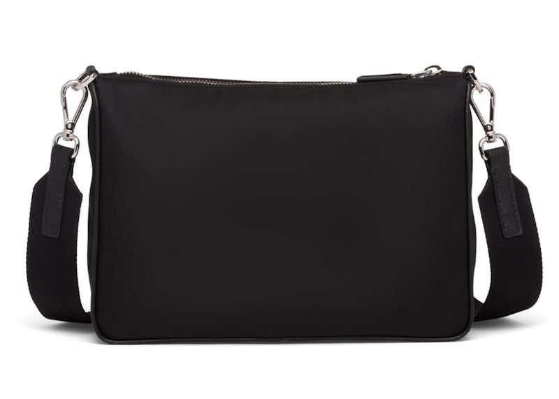 Prada Crossbody Bag Nylon Silver-tone Black/Yellow
