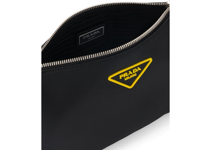 Prada Crossbody Bag Nylon Silver-tone Black/Yellow