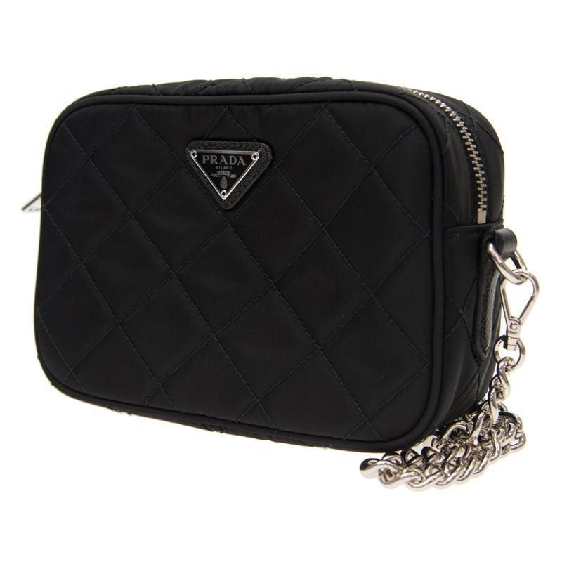 Prada Crossbody Quilted Tessuto Mini Black