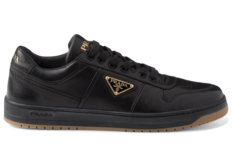 Prada Downtown Low Top Sneakers Black Gold