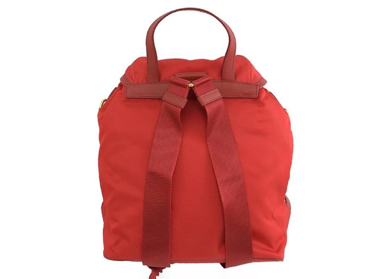 Prada Drawstring Tessuto Rucksack Backpack Red
