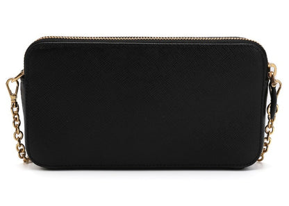 Prada Dual Zip Leather Bag Black