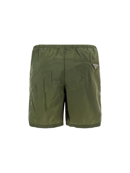 Prada Elastic Swim Shorts Militare