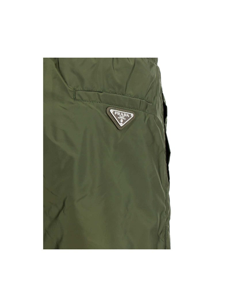 Prada Elastic Swim Shorts Militare