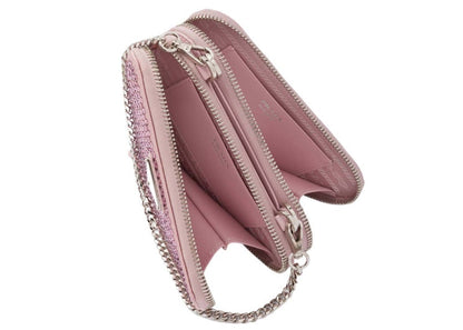 Prada Embellished Satin and Leather Mini Pouch Alabaster Pink