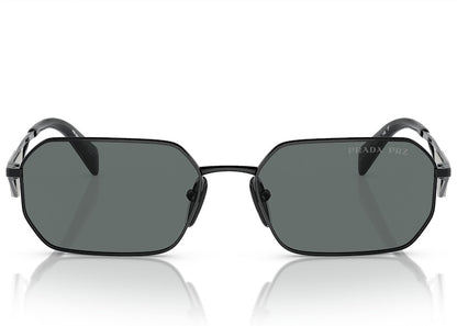 Prada Geometric Sunglasses Black/Black Grey (SPRA51 1AB-5Z1)