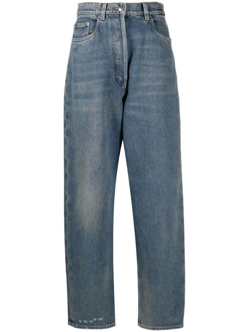 Prada High Waist Straight-Leg Jeans Blue