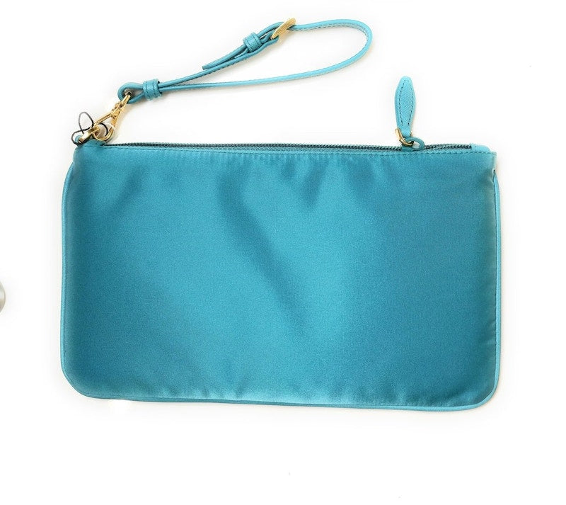 Prada Jacquard Cosmetic Case Logo Turquoise