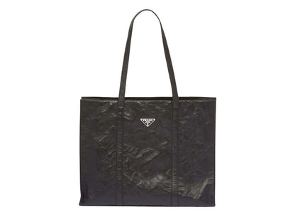 Prada Large Antique Nappa Leather Tote Black