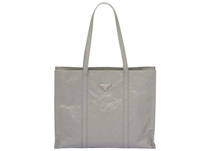 Prada Large Antique Nappa Leather Tote Slate Gray