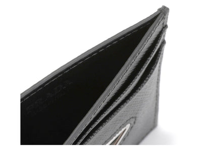 Prada Logo Plaque Cardholder Black
